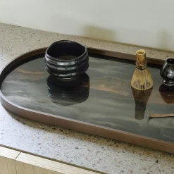 Plateau en verre - Bronze Organic - Oblong - 71 x 36 cm