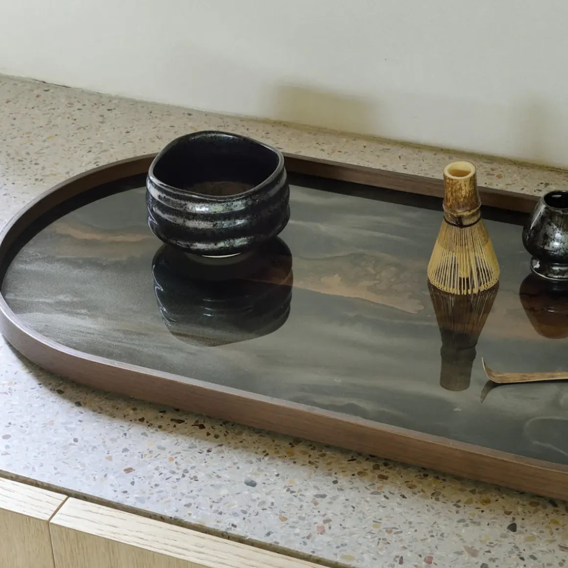Plateau en verre - Bronze Organic - Oblong - 71 x 36 cm