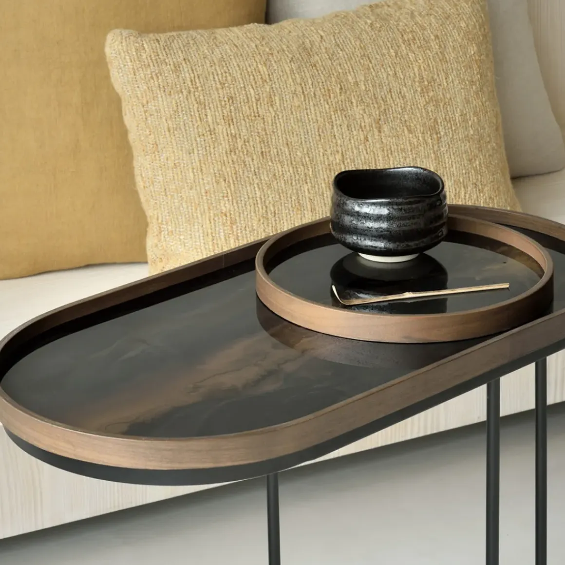 Plateau en verre - Bronze Organic - Oblong - 71 x 36 cm