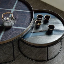 Plateau en verre Graphite Organic - Ø 61 cm