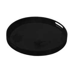 Plateau miroir fortement vieilli Charbon - Ø 48 cm