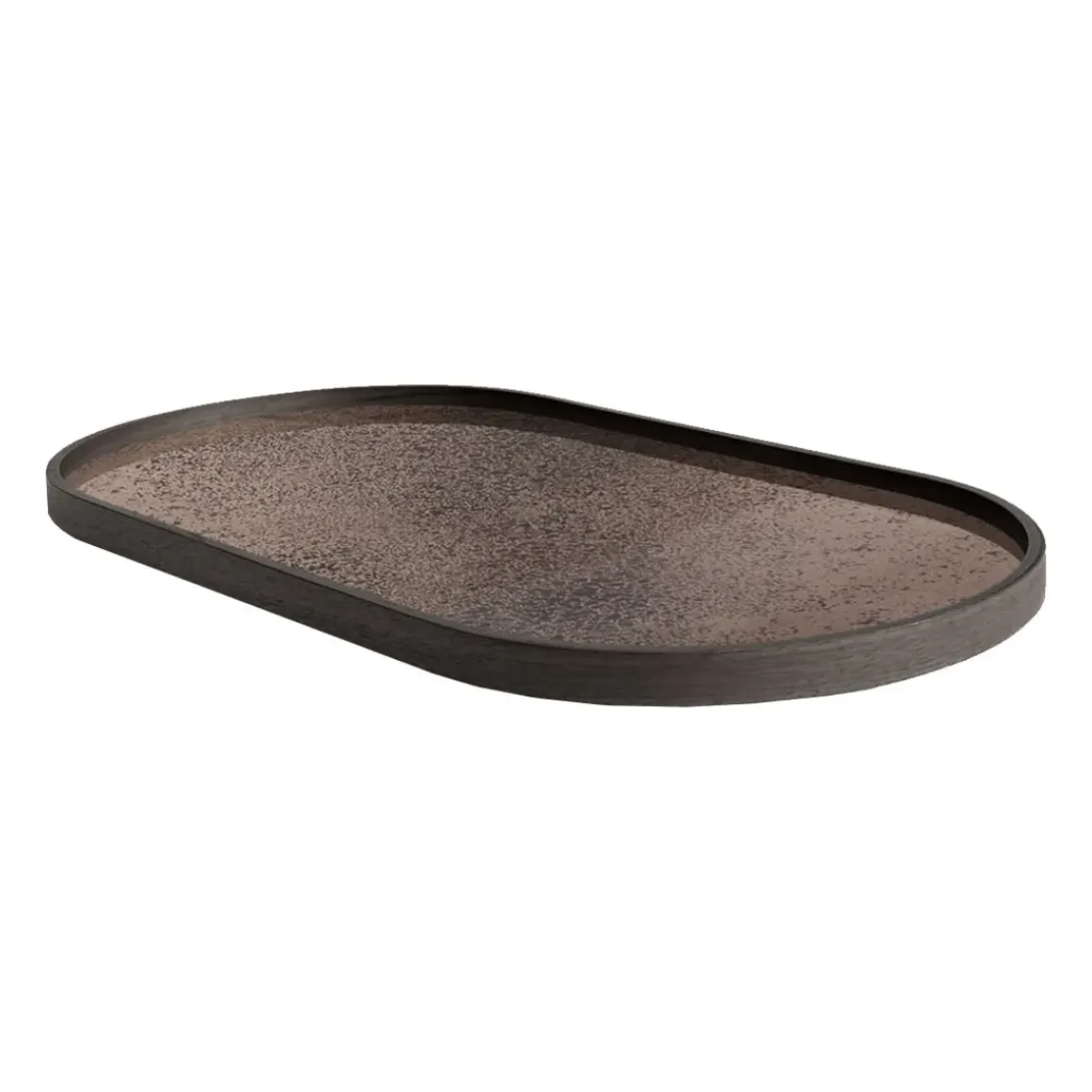 Plateau ovale en miroir - Bronze