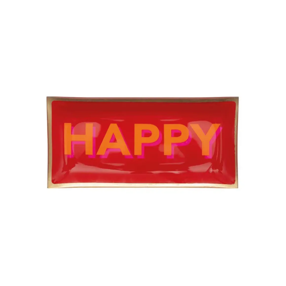 Plateau Rectangle L - Happy - Rouge - 10 x 21 cm