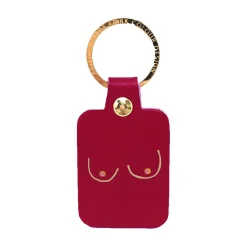 Porte-clés Boobs en cuir - Magenta