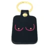 Porte-clés Boobs en cuir - Noir
