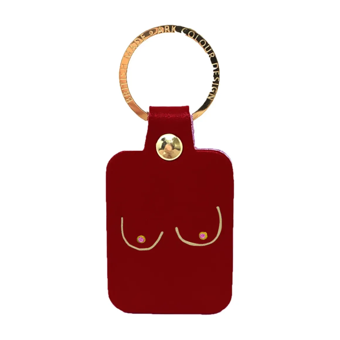 Porte-clés Boobs en cuir - Oxblood