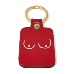 Porte-clés Boobs en cuir - Rouge