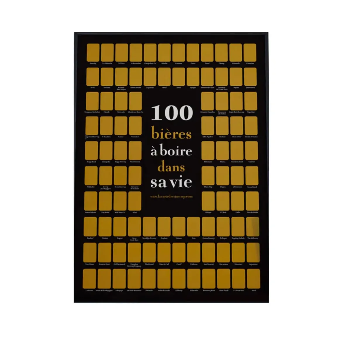 Poster à gratter 100 Bières à Boire dans sa Vie - 50 cm x 70 cm