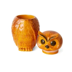 Pot Hibou Tangerine en Céramique - 16.5 x 16.2 x 8.5 cm