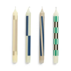 Set de 4 Bougies Pattern - Cream u0026 Dark