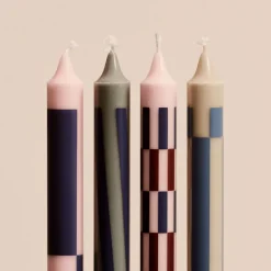 Set de 4 Bougies Pattern - Pink u0026 Blues