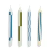 Set de 4 Bougies Pattern - Vert u0026 Bleu