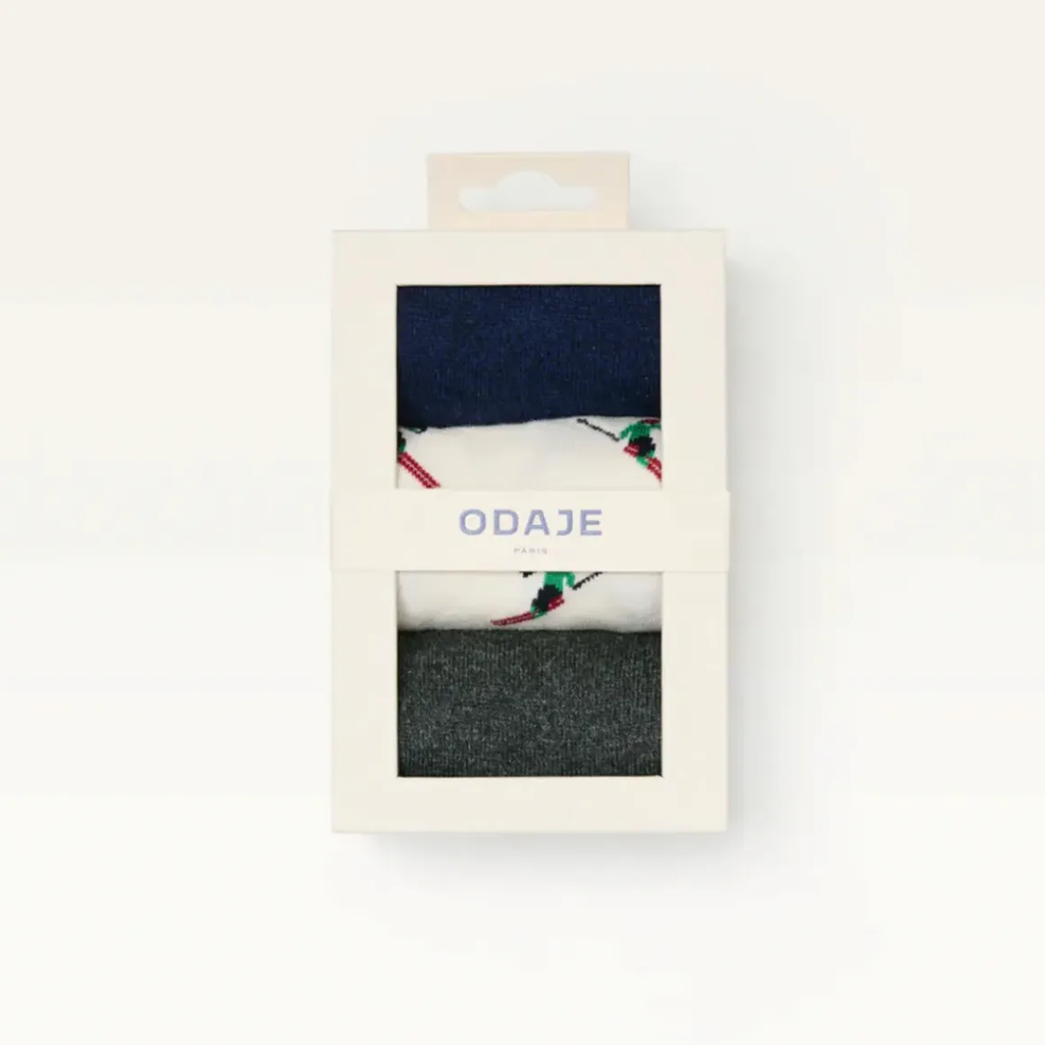 Set de 3 chaussettes Skieur - Marine Vert - 43/45