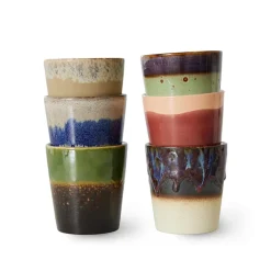 Set de 6 Mugs 70's Grounding en céramique