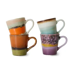 Set de 4 Mugs 70's Retro