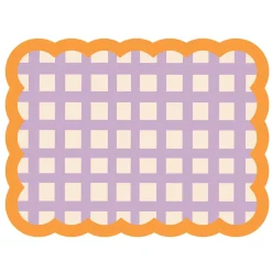 Set de table Biscotti à Carreaux - 38 cm x 48 cm - Lilas u0026 Orange