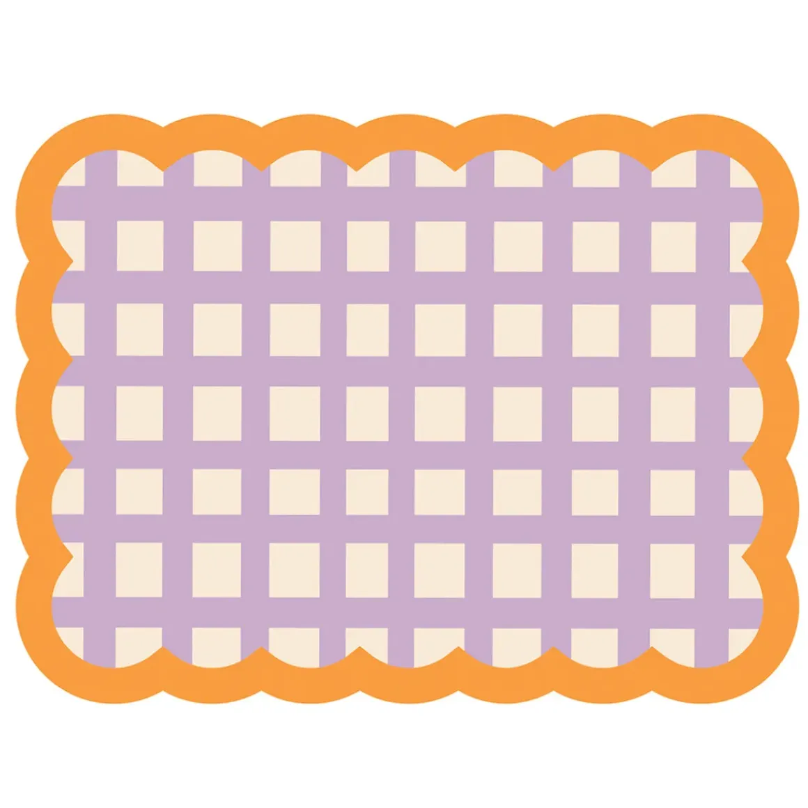 Set de table Biscotti à Carreaux - 38 cm x 48 cm - Lilas u0026 Orange