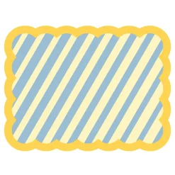 Set de table Biscotti à Rayures - 38 cm x 48 cm - Bleu u0026 Jaune