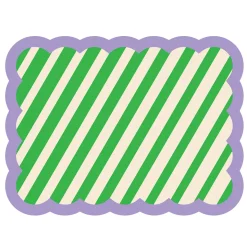 Set de table Biscotti à Rayures - 38 cm x 48 cm - Vert u0026 Violet
