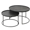 Set de 2 Tables basses pour plateaux ronds - Ø 62 cm u0026 Ø 49 cm