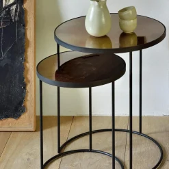 Set de 2 Tables d'appoint heavy aged Bronze