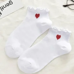 Socquettes Coeur Dentelle Blanc