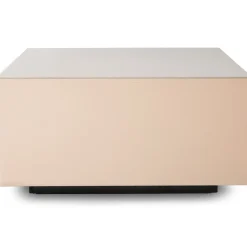 Table basse Bloc Miroir - 60 x 60 x 32 cm - Nude