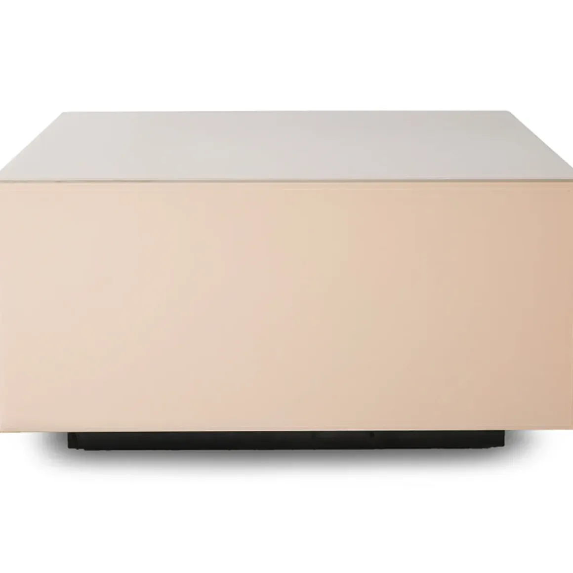 Table basse Bloc Miroir - 60 x 60 x 32 cm - Nude