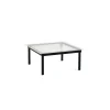 Table basse Kofi Chêne Massif Noir u0026 Verre Roseau Clair - l 80 x L 80 x h 36 cm