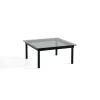 Table basse Kofi Chêne Massif Noir u0026 Verre Teinté Gris - l 80 x L 80 x h 36 cm