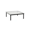 Table basse Kofi Chêne Massif Noir u0026 Verre Roseau Clair - l 100 x L 100 x h 36 cm