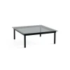 Table basse Kofi Chêne Massif Noir u0026 Verre Teinté Gris - l 100 x L 100 x h 36 cm