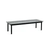 Table basse Kofi Chêne Massif Noir u0026 Verre Teinté Gris - l 140 x L 50 x h 36 cm