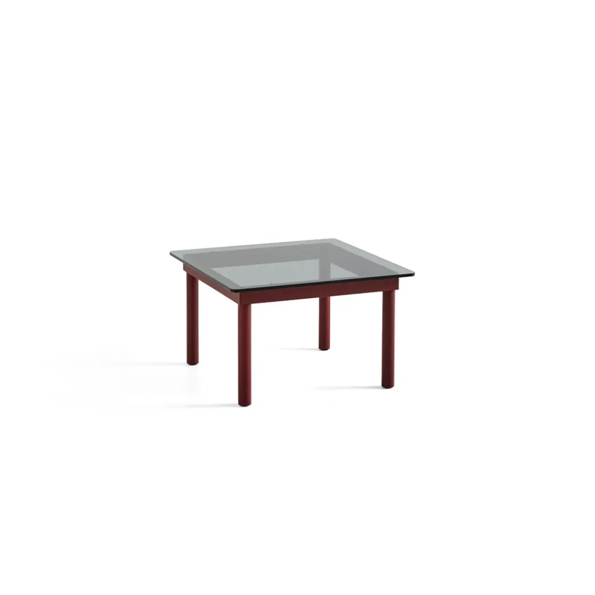 Table basse Kofi Chêne Massif Rouge Grange u0026 Verre Teinté Gris - l 60 x L 60 x h 36 cm
