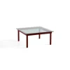 Table basse Kofi Chêne Massif Rouge Grange u0026 Verre Teinté Gris - l 80 x L 80 x h 36 cm