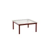 Table basse Kofi Chêne Massif Rouge Grange u0026 Verre Roseau Transparent - l 80 x L 80 x h 36 cm