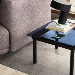 Table basse Kofi Chêne Massif u0026 Verre Teinté Gris - l 60 x L 60 x h 36 cm