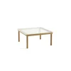Table basse Kofi Chêne Massif u0026 Verre Roseau Transparent - l 80 x L 80 x h 36 cm