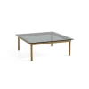 Table basse Kofi Chêne Massif u0026 Verre Teinté Gris - l 100 x L 100 x h 36 cm