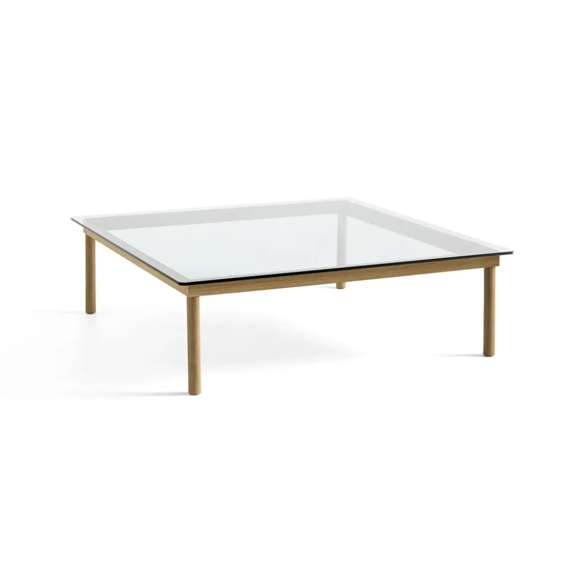 Table basse Kofi Chêne Massif u0026 Verre Clair - l 120 x L 120 x h 36 cm