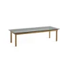 Table basse Kofi Chêne Massif u0026 Verre Teinté Gris - l 140 x L 50 x h 36 cm