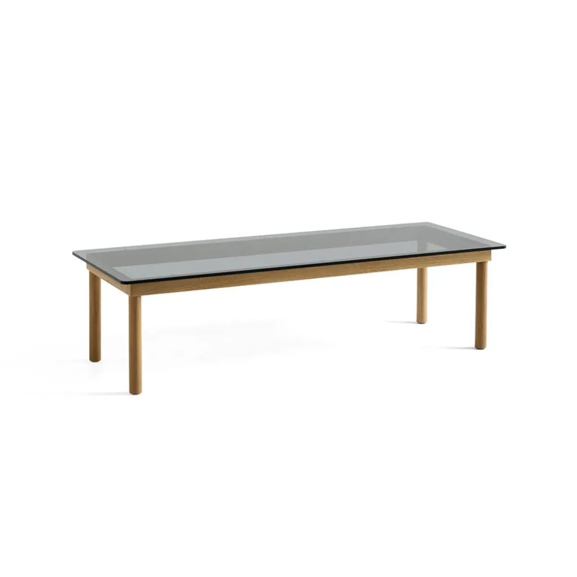 Table basse Kofi Chêne Massif u0026 Verre Teinté Gris - l 140 x L 50 x h 36 cm