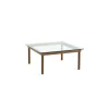 Table basse Kofi Noyer Massif u0026 Verre Clair - l 80 x L 80 x h 36 cm