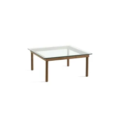 Table basse Kofi Noyer Massif u0026 Verre Clair - l 80 x L 80 x h 36 cm