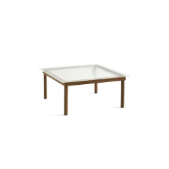 Table basse Kofi Noyer Massif u0026 Verre Roseau Transparent - l 80 x L 80 x h 36 cm