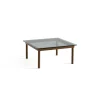 Table basse Kofi Noyer Massif u0026 Verre Teinté Gris - l 80 x L 80 x h 36 cm