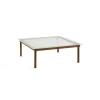 Table basse Kofi Noyer Massif u0026 Verre Roseau Transparent - l 100 x L 100 x h 36 cm