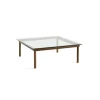 Table basse Kofi Noyer Massif u0026 Verre Clair - l 100 x L 100 x h 36 cm
