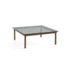 Table basse Kofi Noyer Massif u0026 Verre Teinté Gris - l 100 x L 100 x h 36 cm