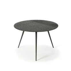 Table basse Luna en mineaux - noir - Ø 65 x h 41 cm